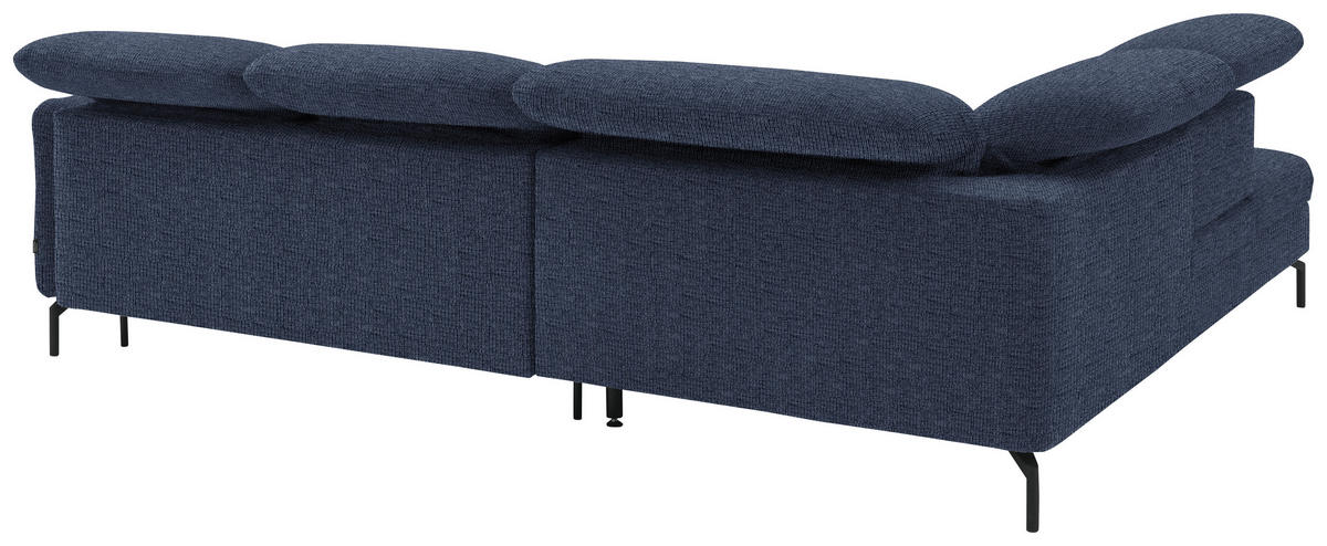 SAROKKANAPÉ textil sötétkék  - sötétkék/fekete, Design, textil/fém (233/299-313cm) - Dieter Knoll