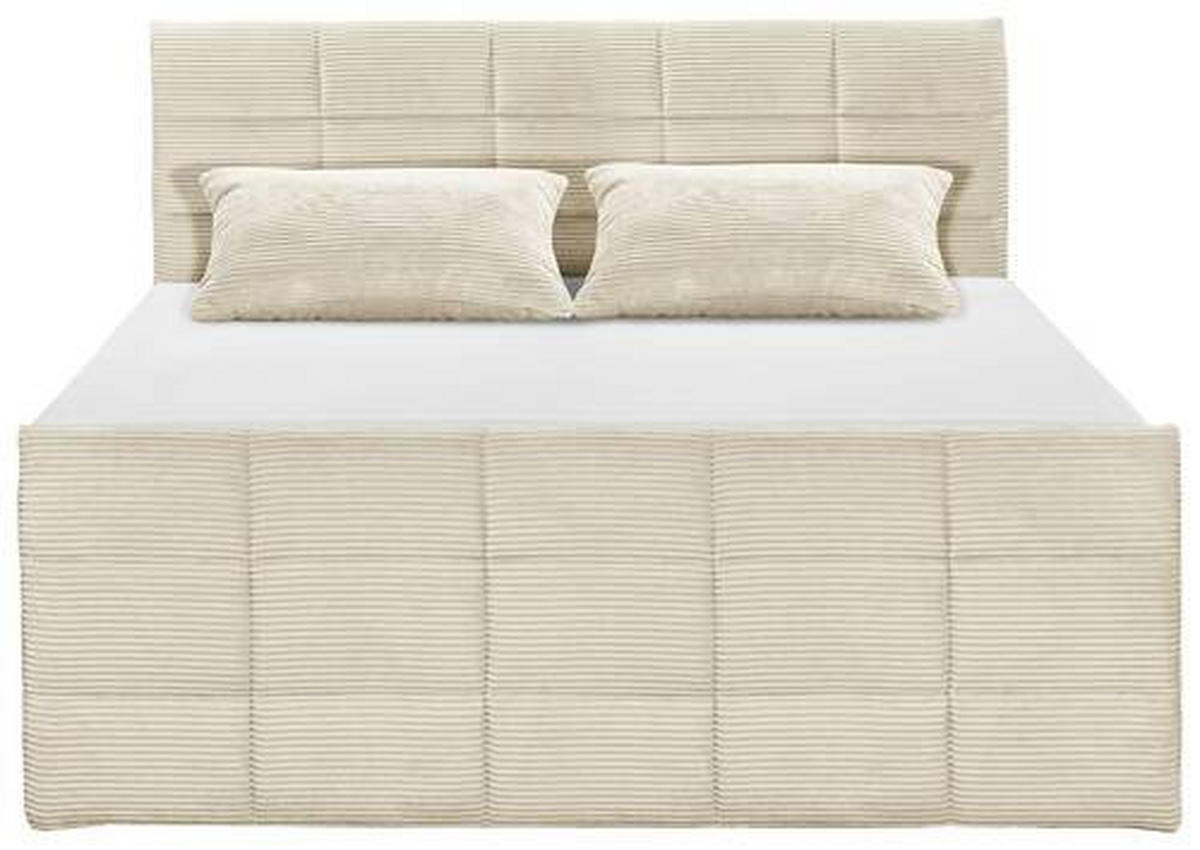 BOXSPRINGBETT 180/200 cm  in Creme  - Creme/Schwarz, Modern, Holzwerkstoff/Kunststoff (180/200cm) - MID.YOU