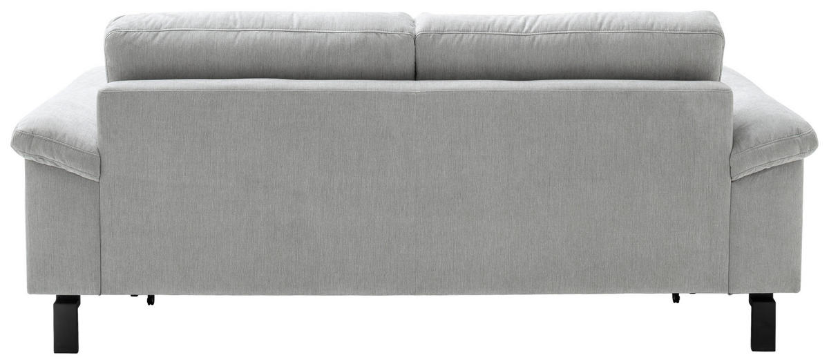 2,5-SITZER in Velours Silberfarben  - Silberfarben/Schwarz, Design, Textil/Metall (206/86/97cm) - Pure Home Lifestyle