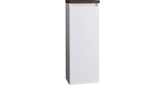MIDISCHRANK 30/85,8/30 cm - Eichefarben/Weiß, Design, Glas/Holzwerkstoff (30/85,8/30cm) - Novel