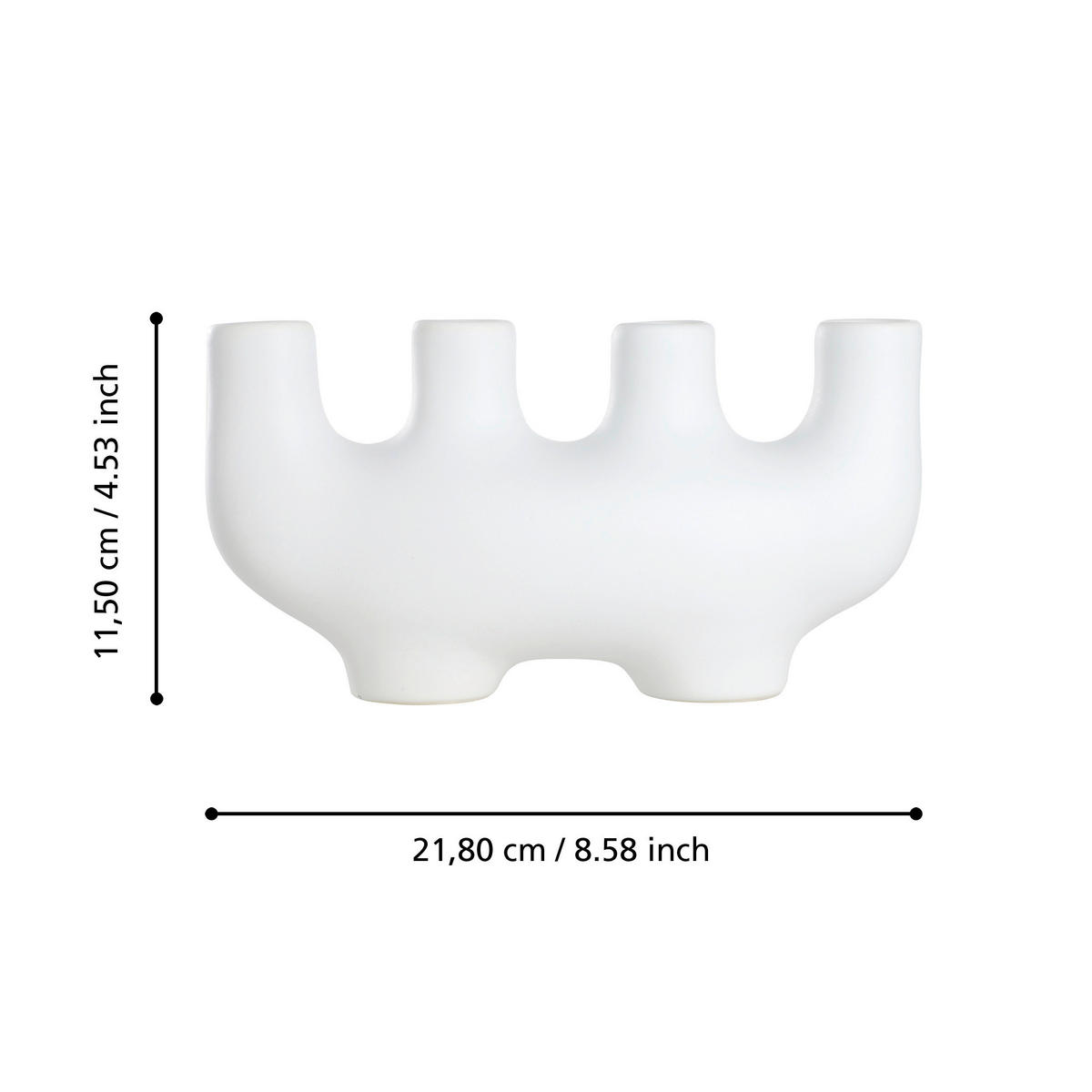 KERZENHALTER - Weiß, LIFESTYLE, Keramik (21,8/7,5/11,5cm)