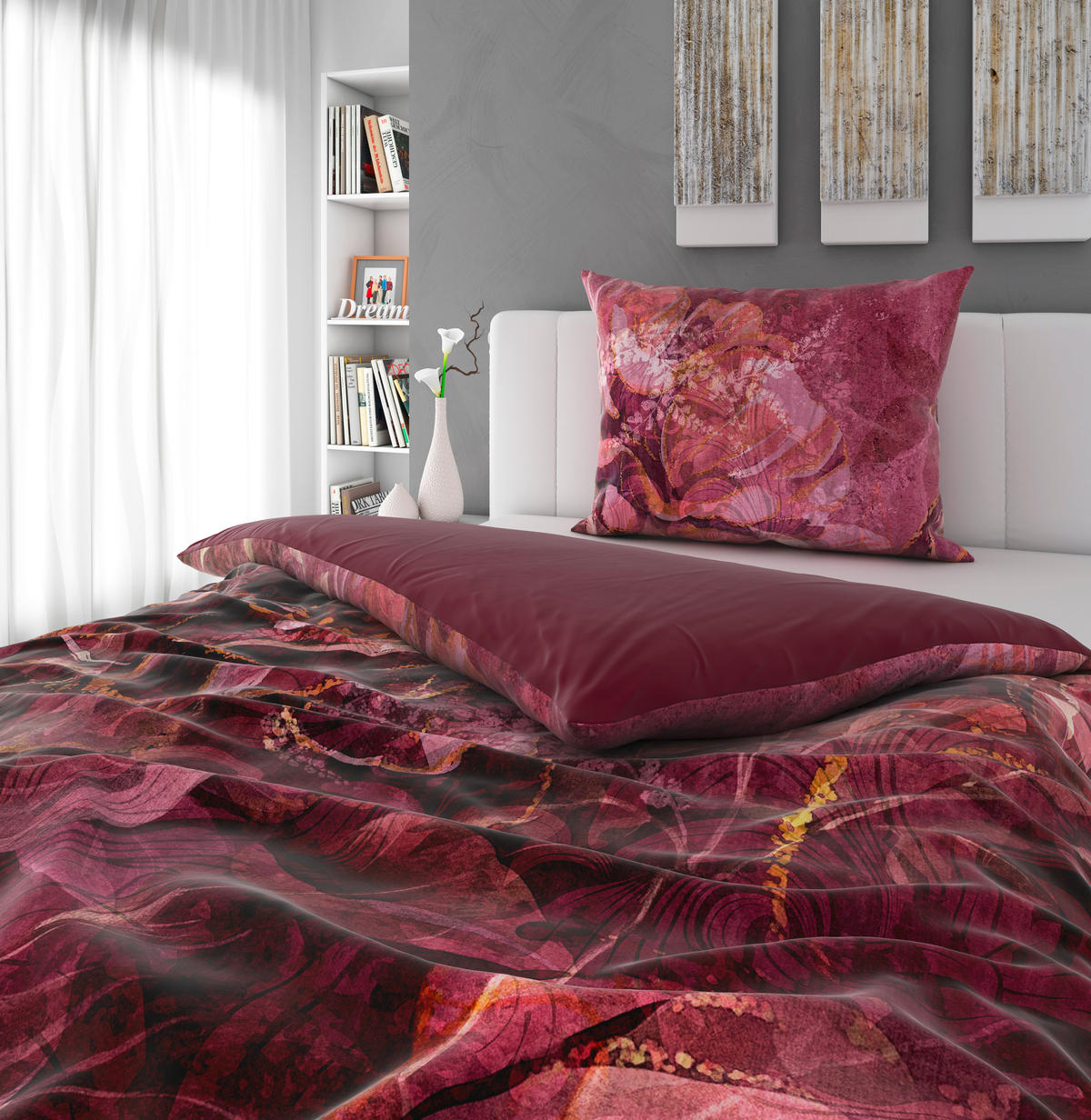 KÉTOLDALAS ÁGYNEMŰHUZAT 140/200 cm  - orgona, Konventionell, textil (140/200cm) - Esposa