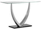 KONSOLE Schwarz, Silberfarben  - Silberfarben/Schwarz, Design, Glas/Metall (120/40/77cm) - Xora
