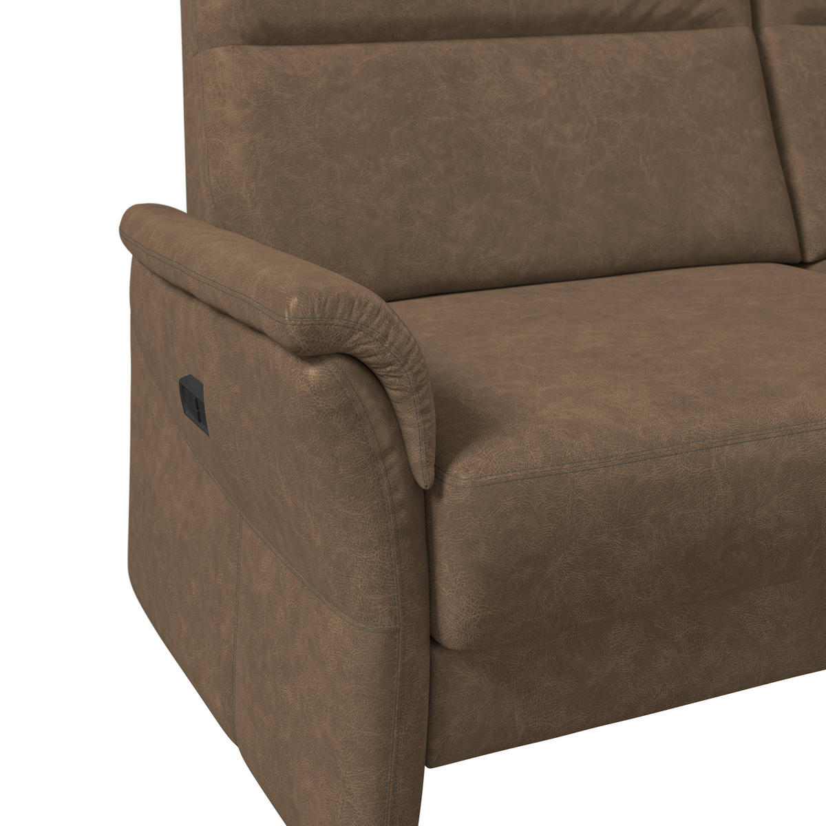 3,5-SITZER - Schwarz/Braun, Konventionell, Kunststoff/Textil (205/98/91cm) - Elegando