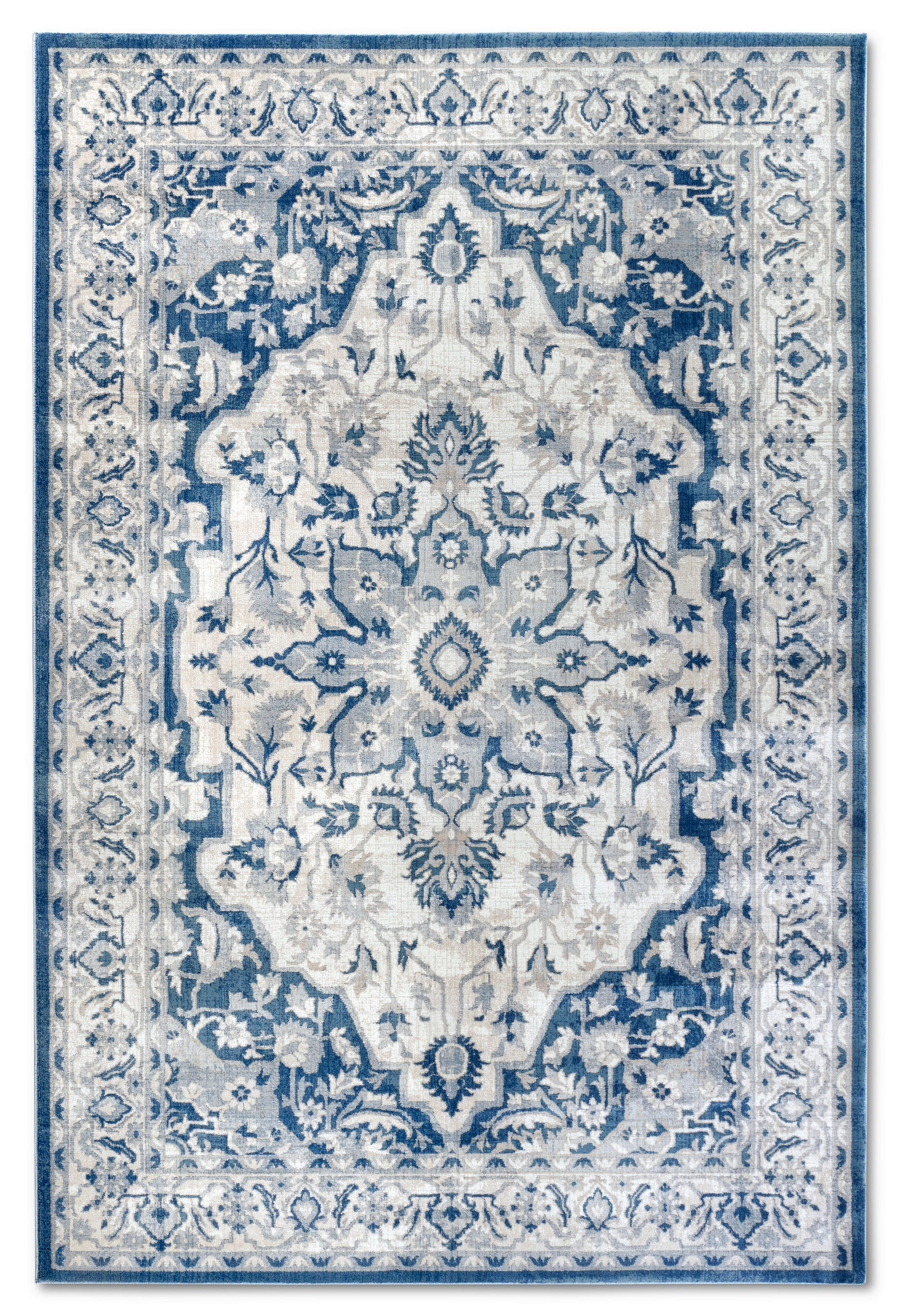 FLACHWEBETEPPICH  Wohnzimmer 200/280 cm Kollektion 1869 Blau, Creme rechteckig  - Blau/Creme, Design, Kunststoff/Textil (200/280cm) - Villeroy & Boch