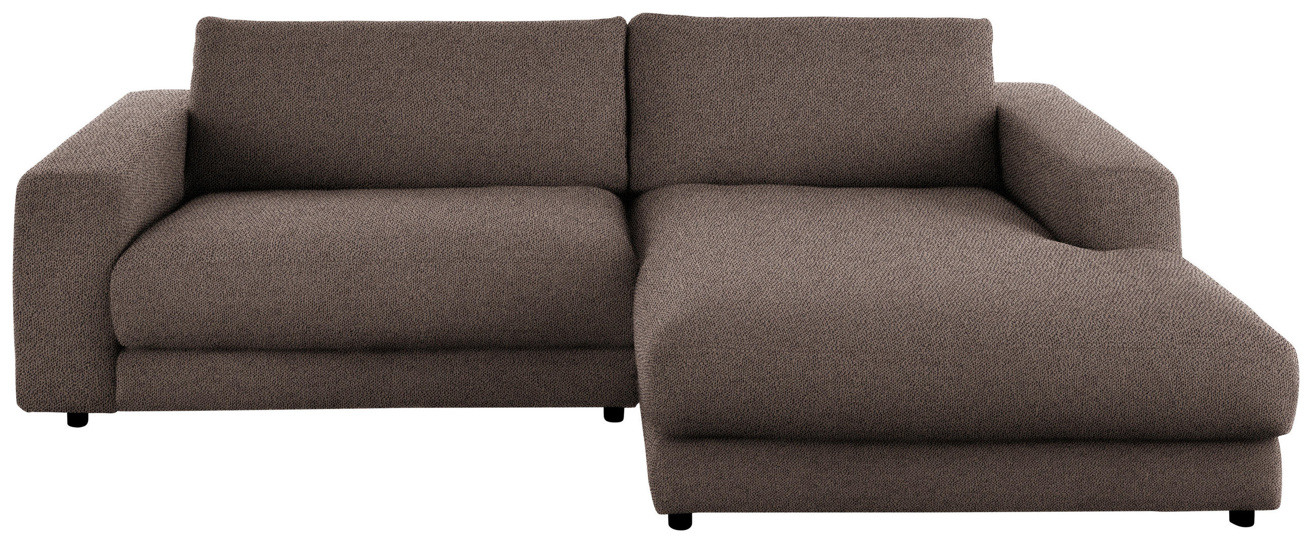 ECKSOFA in Flachgewebe Braun  - Schwarz/Braun, Design, Kunststoff/Textil (270/190cm) - Lomoco