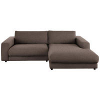 ECKSOFA in Flachgewebe Braun  - Schwarz/Braun, Design, Kunststoff/Textil (270/190cm) - Lomoco