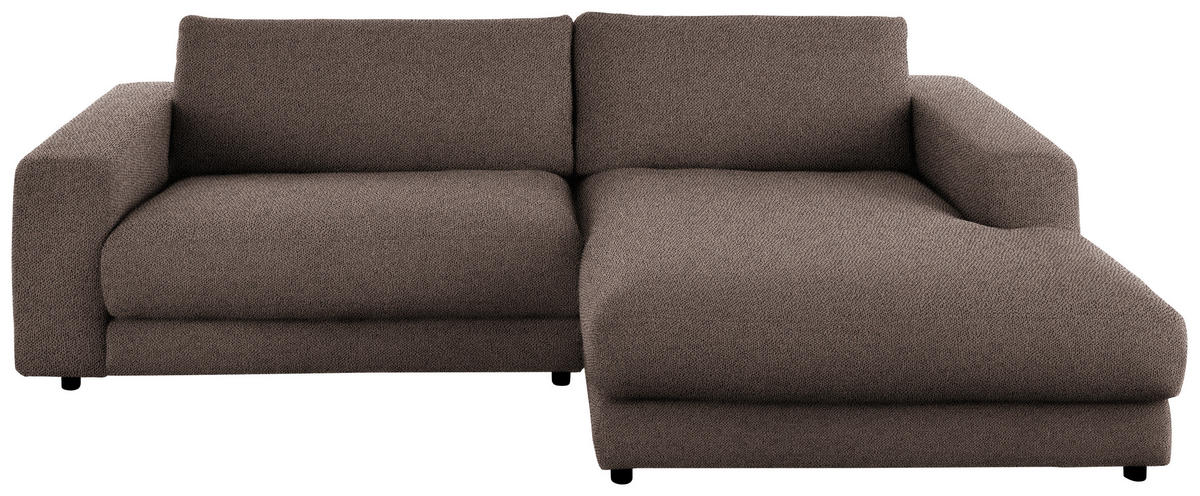 ECKSOFA in Flachgewebe Braun  - Schwarz/Braun, Design, Kunststoff/Textil (270/190cm) - Lomoco