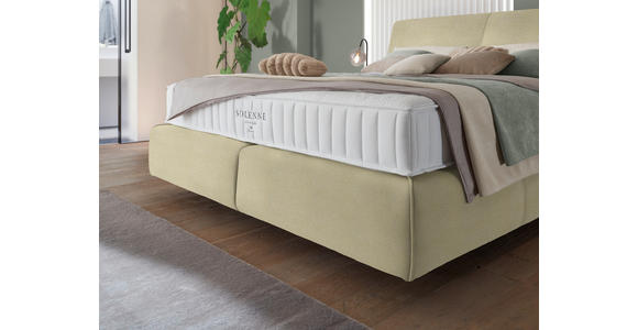 BOXSPRINGBETT 200/200 cm  in Creme  - Creme/Schwarz, Design, Kunststoff/Textil (200/200cm) - Johann Jakob