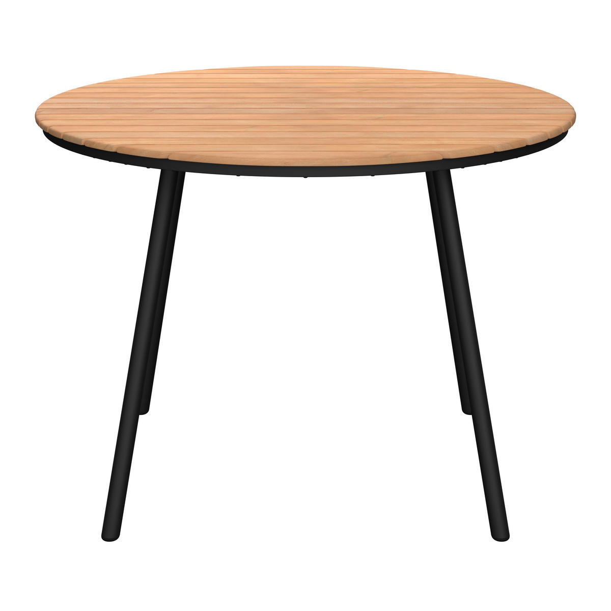 GARTENTISCH  - Schwarz/Teakfarben, MODERN, Holz/Metall (110/75/110cm) - Ambia Garden