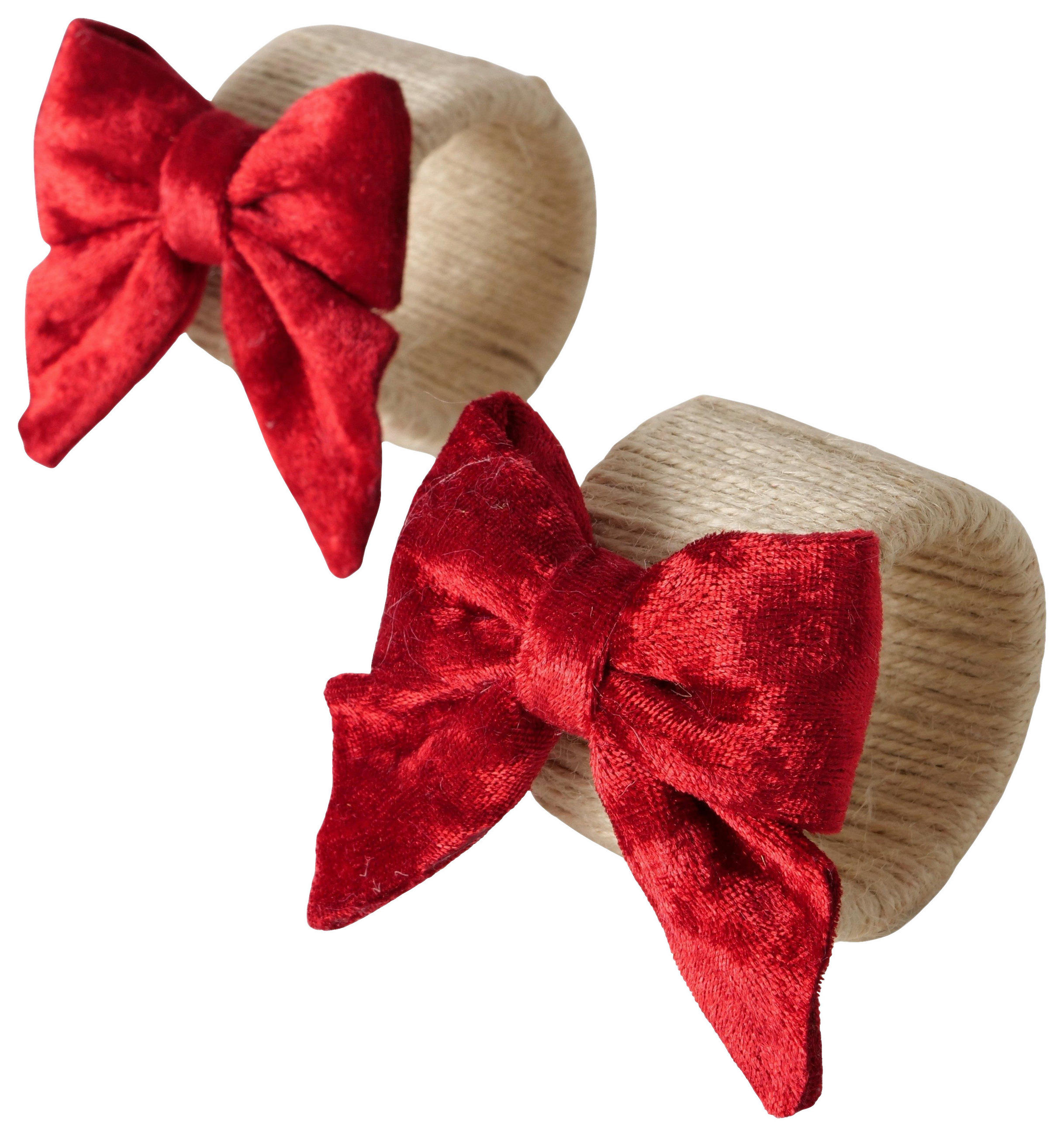 SERVIETTENRING    - Rot/Naturfarben, LIFESTYLE, Kunststoff/Textil (7/8/6,5cm)