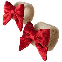SERVIETTENRING    - Rot/Naturfarben, LIFESTYLE, Kunststoff/Textil (7/8/6,5cm)