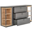 SIDEBOARD  160/83,8/40,4 cm 3 Schublade(n)  - Schwarz/Eiche Artisan, KONVENTIONELL, Holzwerkstoff/Metall (160/83,8/40,4cm) - Hom`in