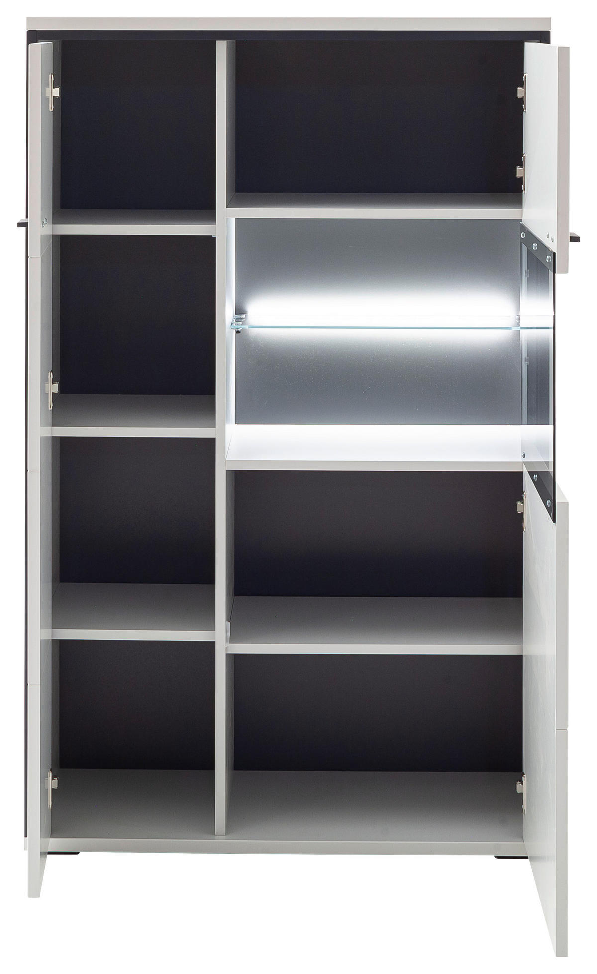 HIGHBOARD  in 84/136/38 cm  - Schwarz/Weiß, Design, Glas/Holzwerkstoff (84/136/38cm) - Stylife