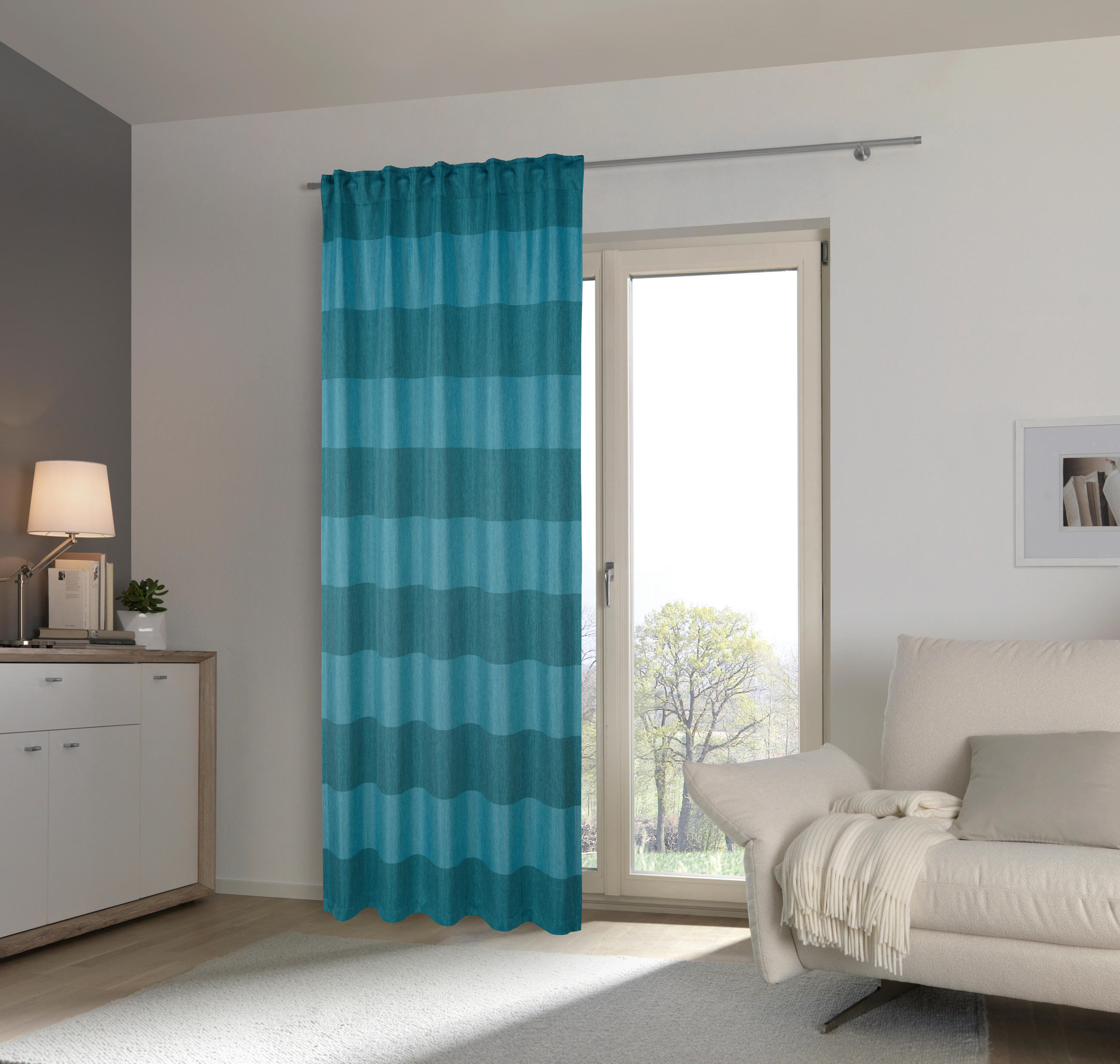 TERMOIZOLAČNÍ ZÁVĚS, zatemnění, 140/245 cm - petrolej, Basics, textil (140/245cm) - Esposa