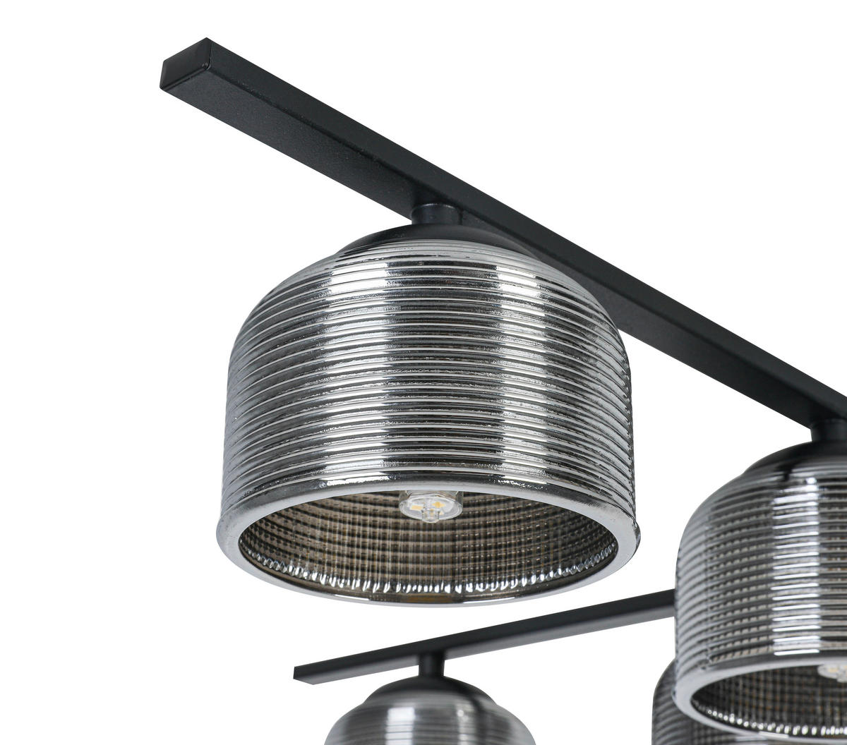 DECKENLEUCHTE    89/89/14 cm  - Chromfarben/Schwarz, Trend, Glas/Kunststoff (89/89/14cm) - Novel