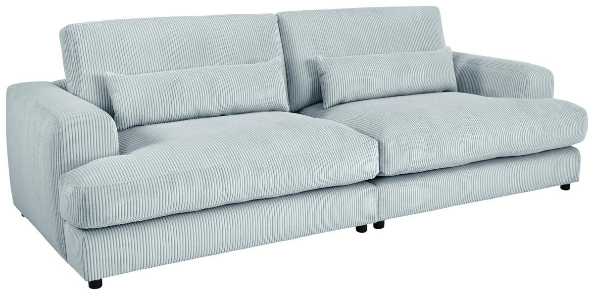 MEGASOFA Cord Salbeigrün  - Salbeigrün/Schwarz, MODERN, Kunststoff/Textil (260/85/112cm) - Lomoco