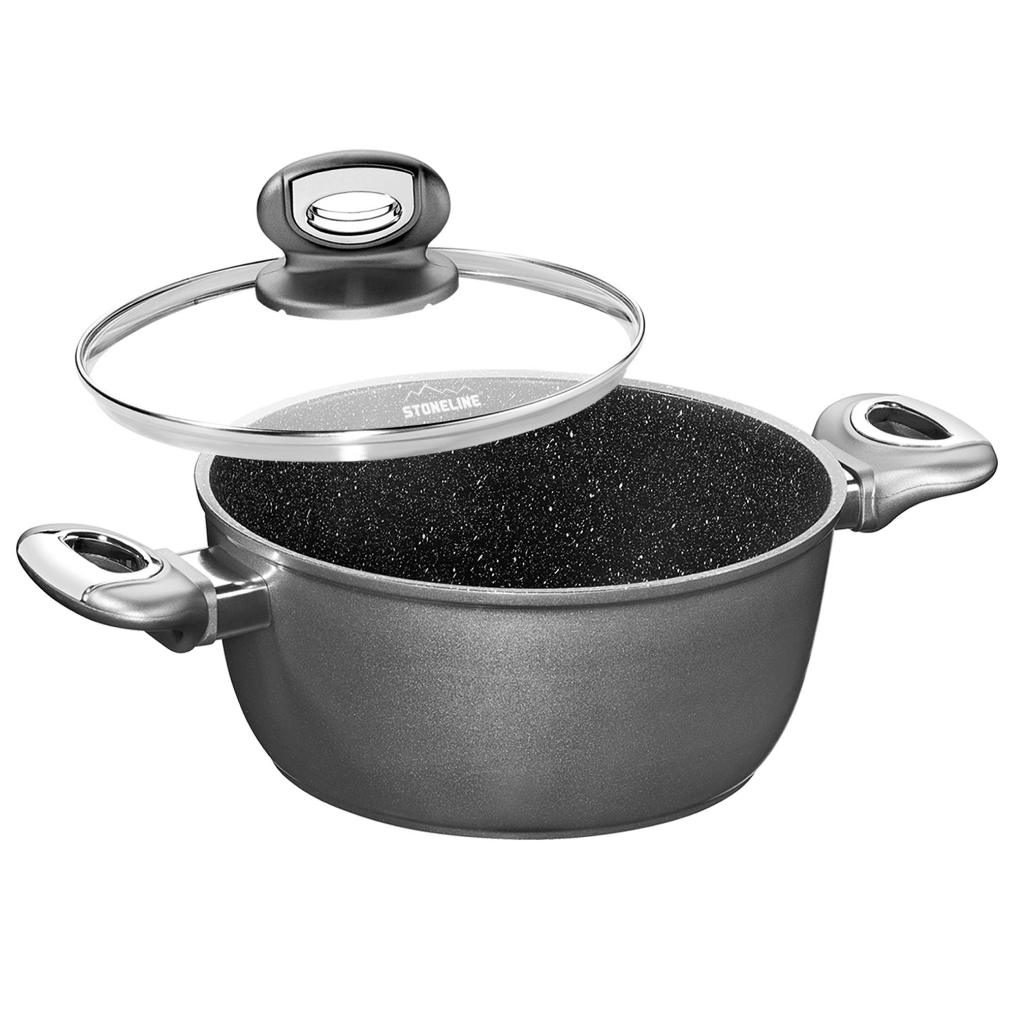 KOCHTOPF 2,3 L  - Anthrazit, Basics, Glas/Metall (20cm) - Stoneline