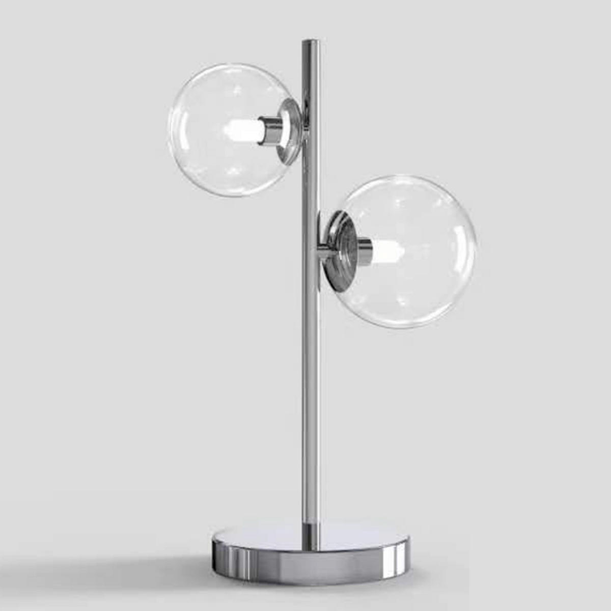 TISCHLEUCHTE 13/40 cm   - Chromfarben/Schwarz, Design, Glas/Kunststoff (13/40cm)