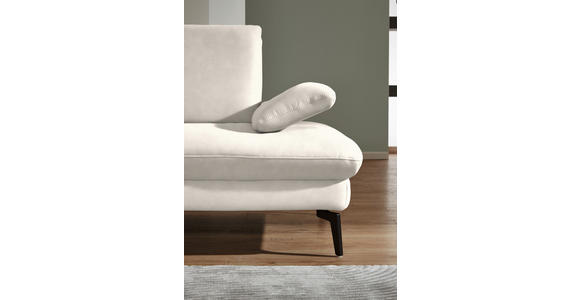 ECKSOFA in Chenille, Mikrofaser Creme 157/299 cm - Creme/Schwarz, Design, Textil/Metall (157/299cm) - Dieter Knoll
