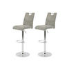 BARHOCKER in Metall, Textil Grau, Chromfarben  - Chromfarben/Grau, MODERN, Textil/Metall (40/97-119/50cm) - MID.YOU