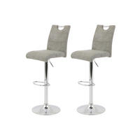 BARHOCKER in Metall, Textil Grau, Chromfarben  - Chromfarben/Grau, MODERN, Textil/Metall (40/97-119/50cm) - MID.YOU