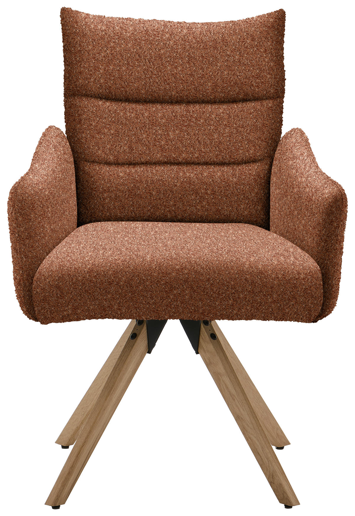 ARMLEHNSTUHL Jacquard  - Rotbraun/Eichefarben, Design, Holz/Textil (62/86/68cm) - Welnova