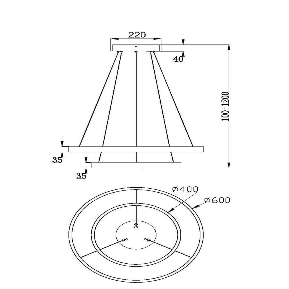 PENDELLEUCHTE  60/100/60 cm   - Schwarz, Basics, Metall (60/100/60cm) - MAYTONI