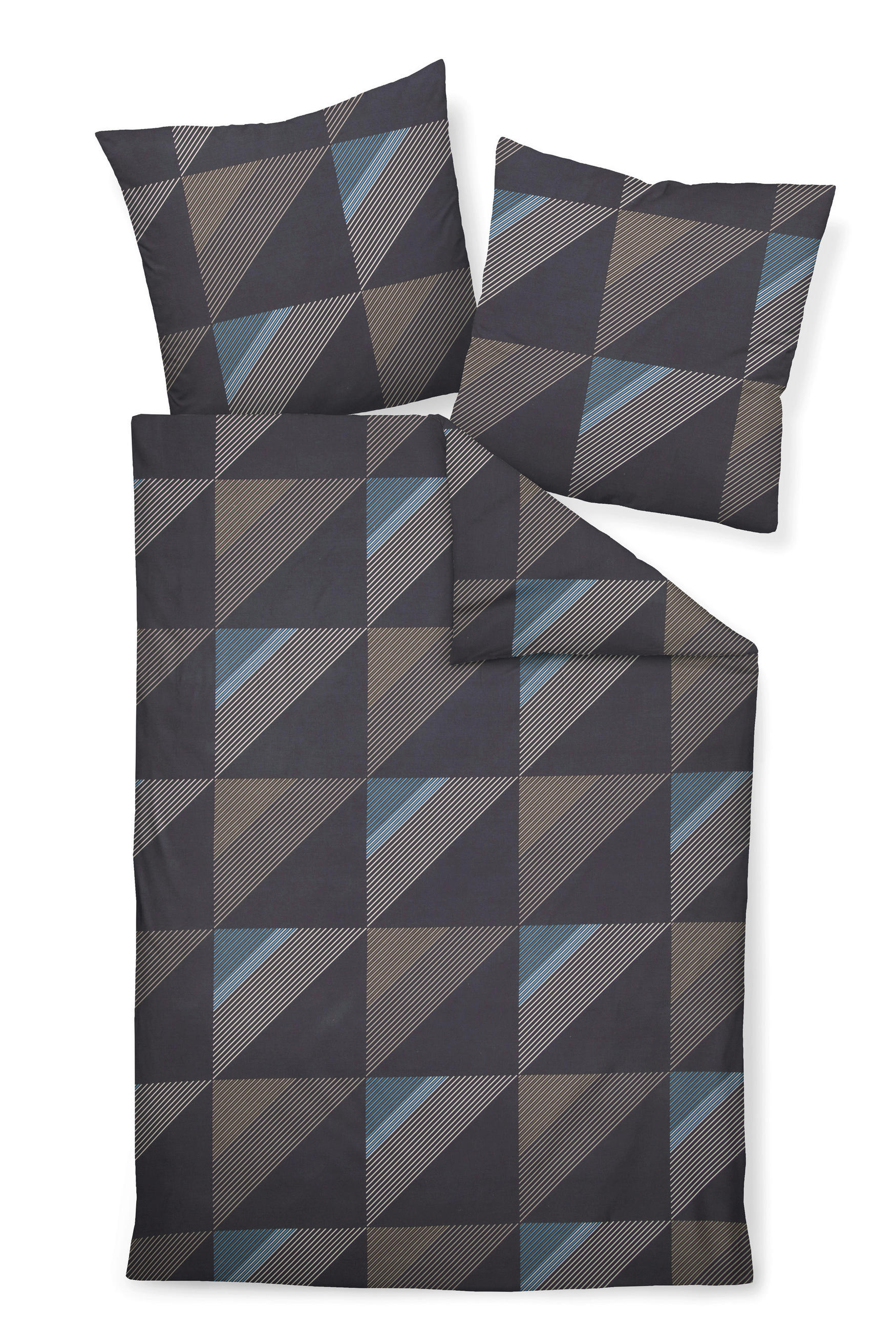 BETTWÄSCHE J.D. Makosatin 135/200 cm  - Blau/Dunkelblau, Design, Textil (135/200cm) - Janine