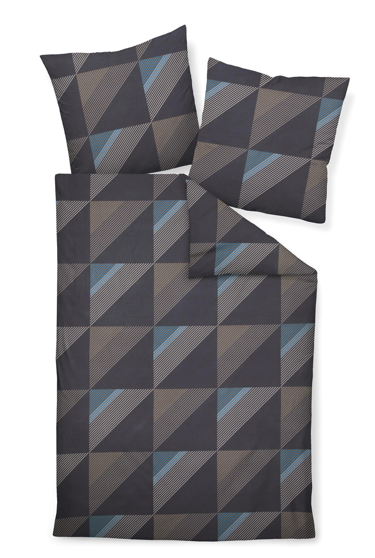 BETTWÄSCHE J.D. Makosatin 135/200 cm  - Blau/Dunkelblau, Design, Textil (135/200cm) - Janine