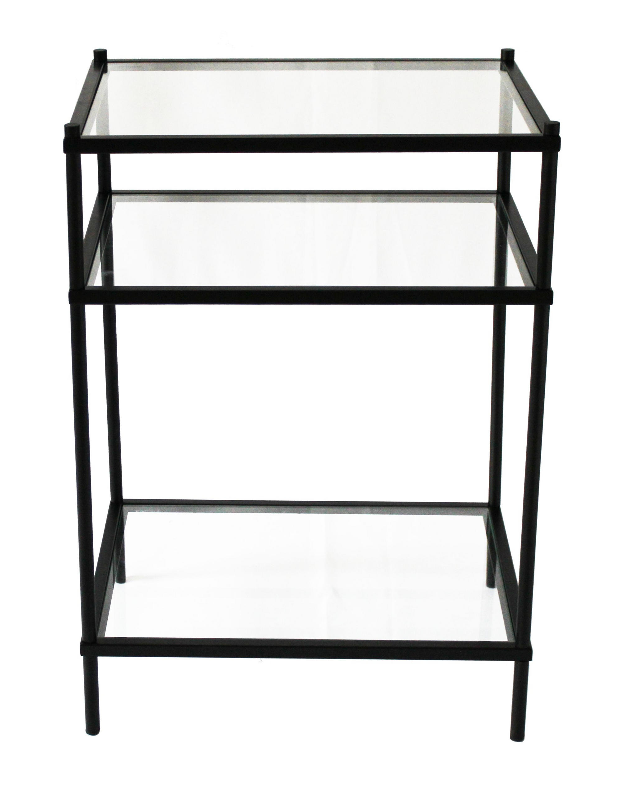 SIDOBORD i metall, glas 50/40/70 cm  - klar/svart, Modern, metall/glas (50/40/70cm) - Novel