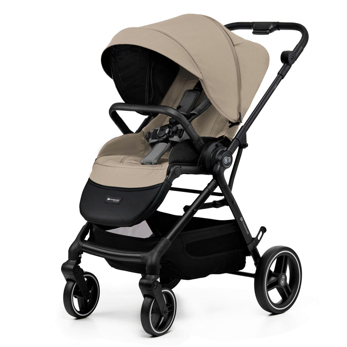 KINDERWAGEN Yoxi 3in1  - Schwarz Hochglanz/Beigebraun, Basics, Kunststoff/Textil (107/59/97cm) - Kinderkraft