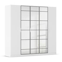 DREHTÜRENSCHRANK 226/210/54 cm 5-türig Weiß, Schwarz  - Schwarz/Weiß, Design, Glas/Holzwerkstoff (226/210/54cm) - Rauch Möbel