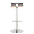 BARHOCKER in Metall, Leder Chromfarben, Mokka  - Chromfarben/Mokka, Design, Leder/Metall (36/58-85/34cm) - Novel