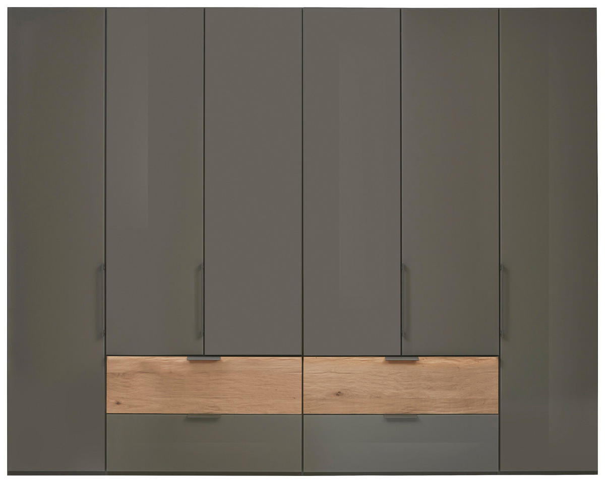DREHTÜRENSCHRANK in Graubraun  - Graubraun, Konventionell, Glas/Holzwerkstoff (300/216/58cm) - Dieter Knoll