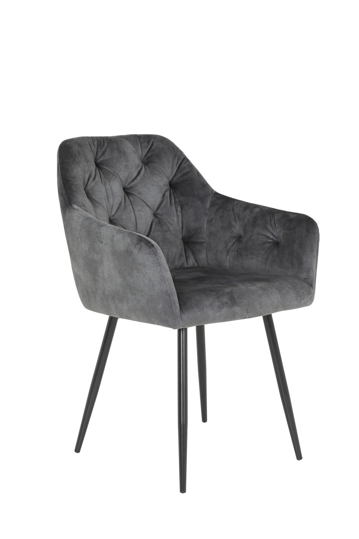 TISCHGRUPPE Samt Anthrazit, Weiß Hochglanz  - Weiß Hochglanz/Anthrazit, MODERN, Textil/Metall (140/76/80cm) - MID.YOU