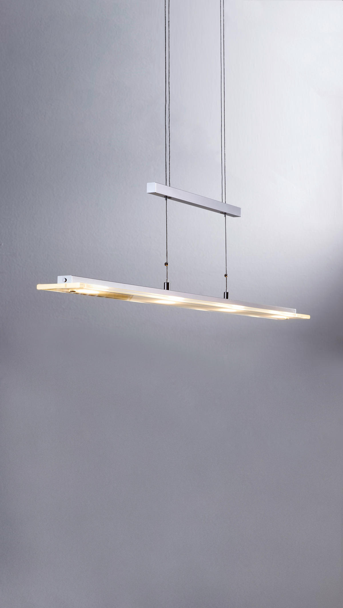 ZÁVĚSNÉ LED SVÍTIDLO, 88/9/80-150 cm  - barvy niklu, Design, kov/sklo (88/9/80-150cm)