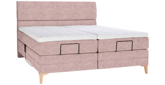 BOXSPRINGBETT 180/200 cm in Altrosa - Eichefarben/Altrosa, KONVENTIONELL, Holz/Textil (180/200cm) - Voleo