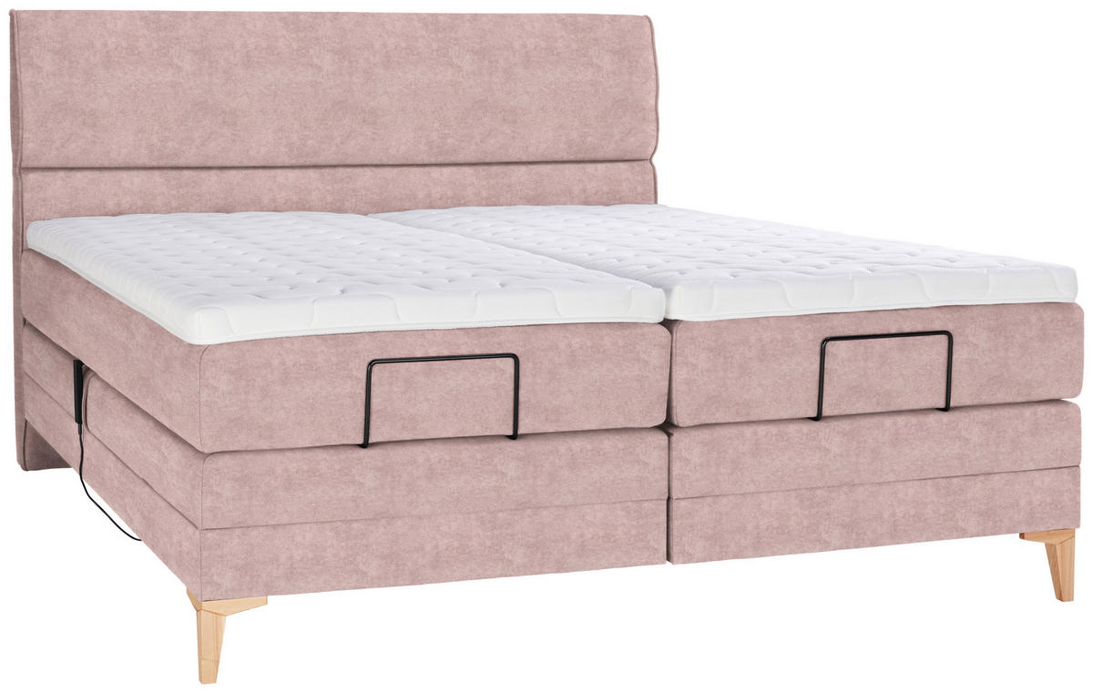 BOXSPRINGBETT 180/200 cm  in Altrosa  - Eichefarben/Altrosa, Konventionell, Holz/Textil (180/200cm) - Voleo