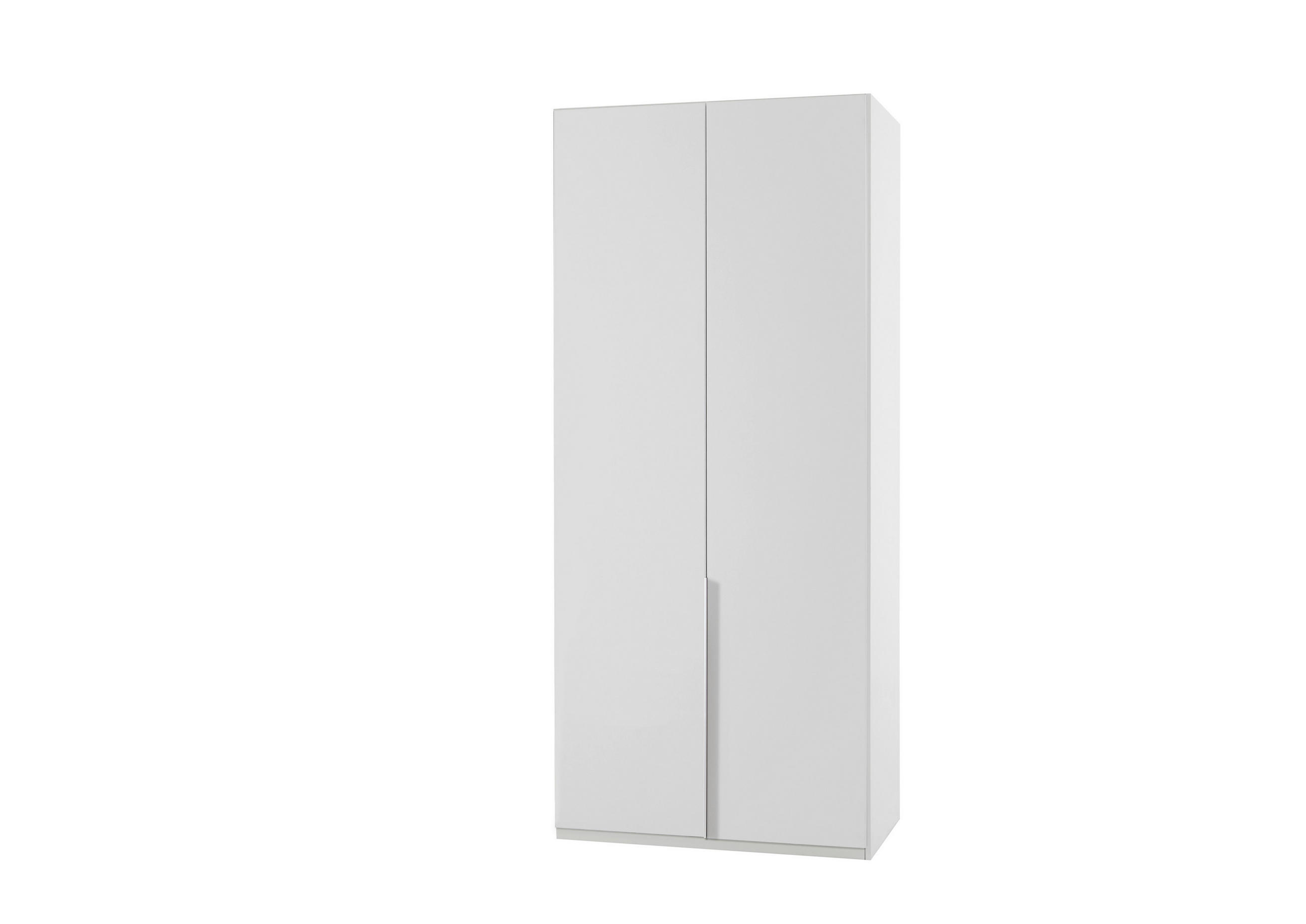 OMARA S KLASIČNIMI VRATI, bela  - bela/barve aluminija, Design, kovina/leseni material (90/234/58cm) - Novel