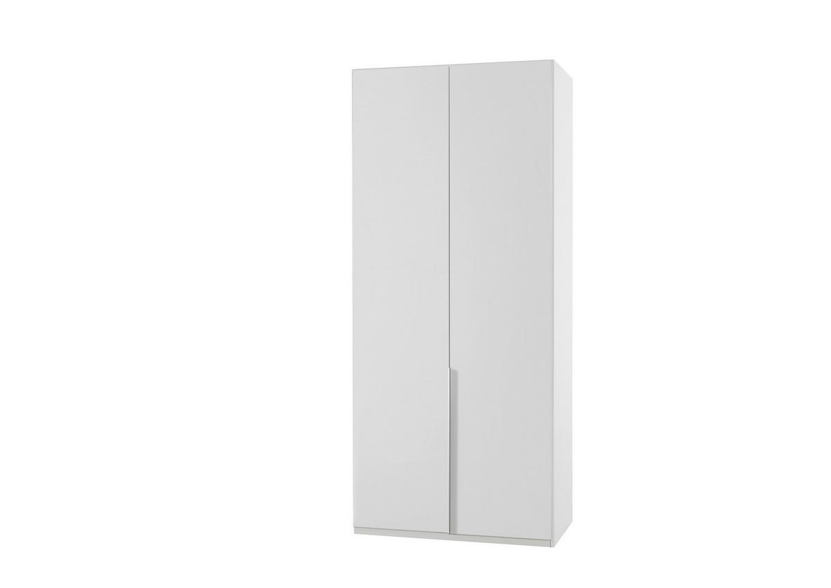 OMARA S KLASIČNIMI VRATI, bela  - bela/barve aluminija, Design, kovina/leseni material (90/234/58cm) - Novel
