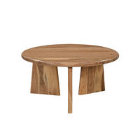 COUCHTISCH Akazie massiv 90/90/44 cm rund Naturfarben  - Naturfarben, Design, Holz (90/90/44cm) - MID.YOU