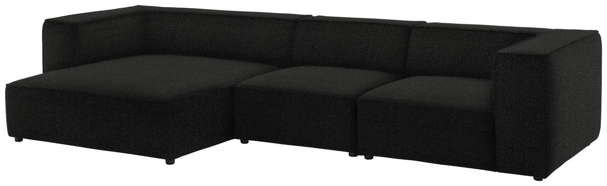 ECKSOFA in Flachgewebe Schwarz  - Schwarz, Design, Kunststoff/Textil (164/341cm) - W.Schillig