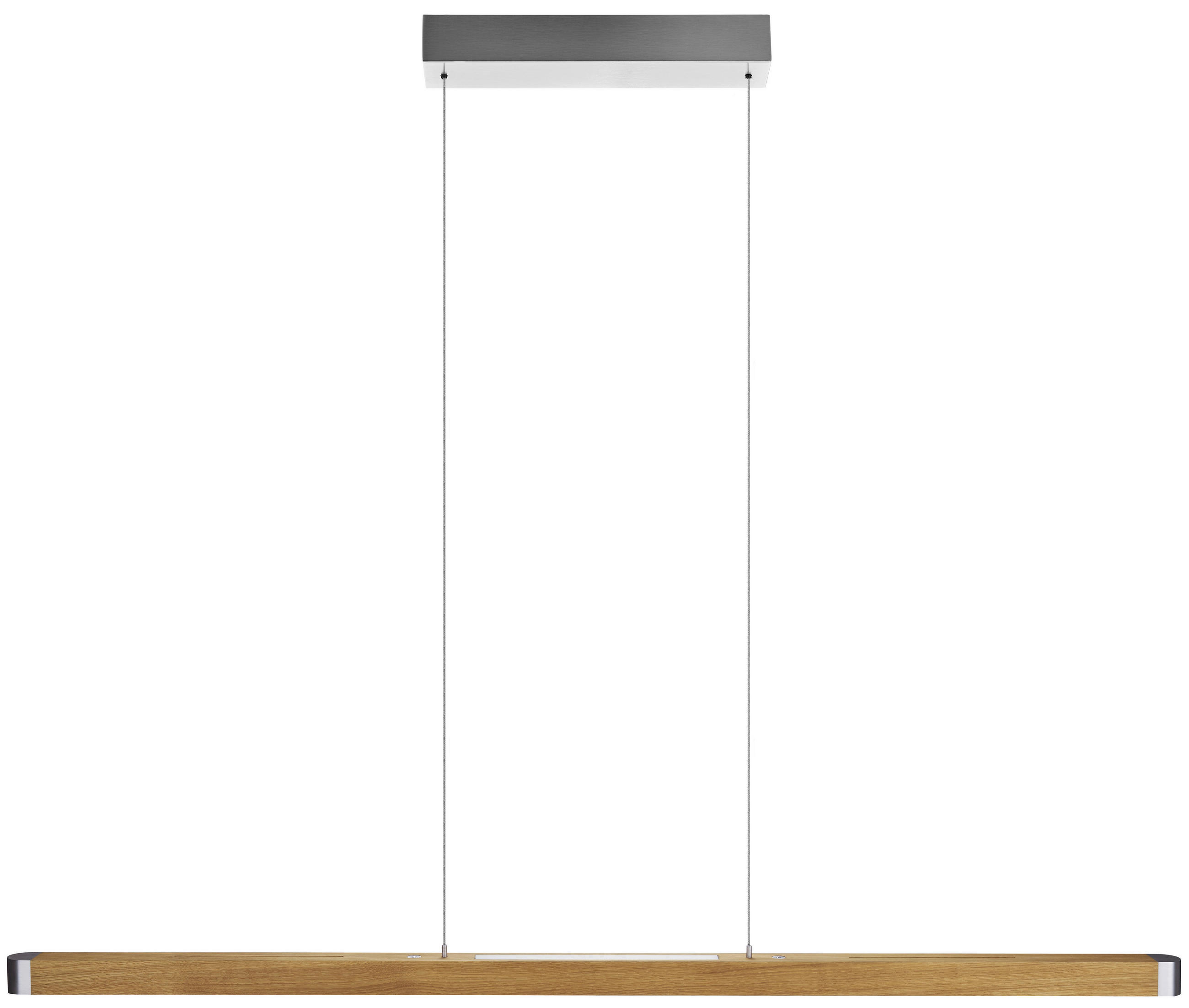 LED-HÄNGELEUCHTE 130/4/95-160 cm  - Eichefarben/Silberfarben, Natur, Holz/Metall (130/4/95-160cm) - Herzblut