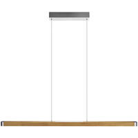 LED-HÄNGELEUCHTE 130/4/95-160 cm  - Eichefarben/Silberfarben, Natur, Holz/Metall (130/4/95-160cm) - Herzblut