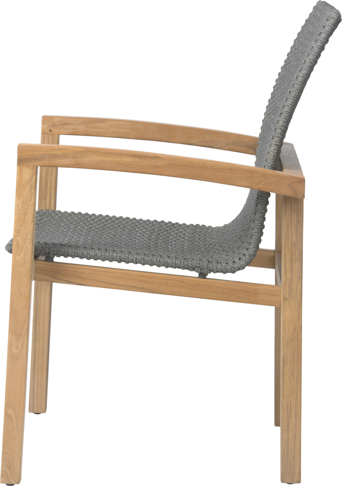 STAPELSESSEL Teakholz Grau, Teakfarben  - Grau/Teakfarben, Natur, Holz/Textil (59/93/65cm) - Stern