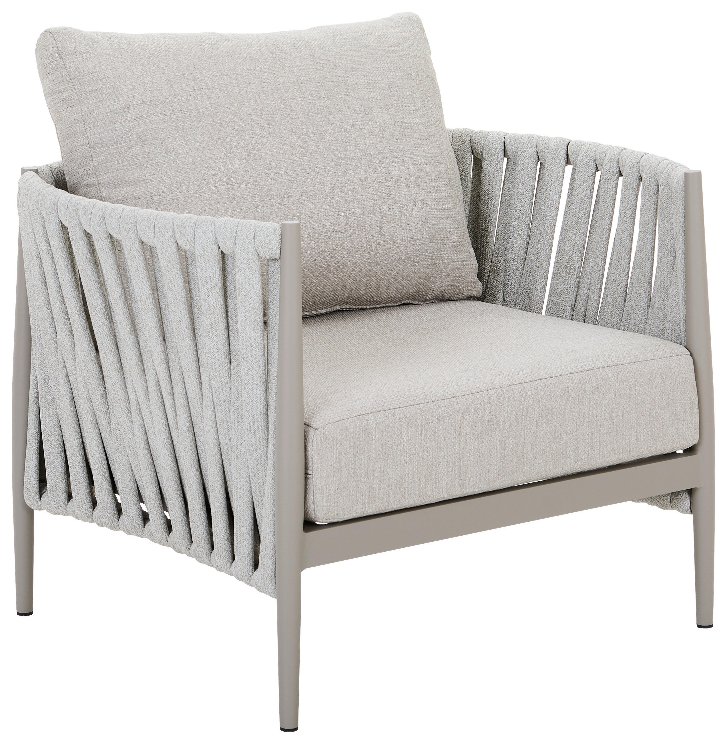 LOUNGESESSEL Hellgrau Aluminium  - Hellgrau, Design, Textil/Metall (91/68/81cm) - Amatio