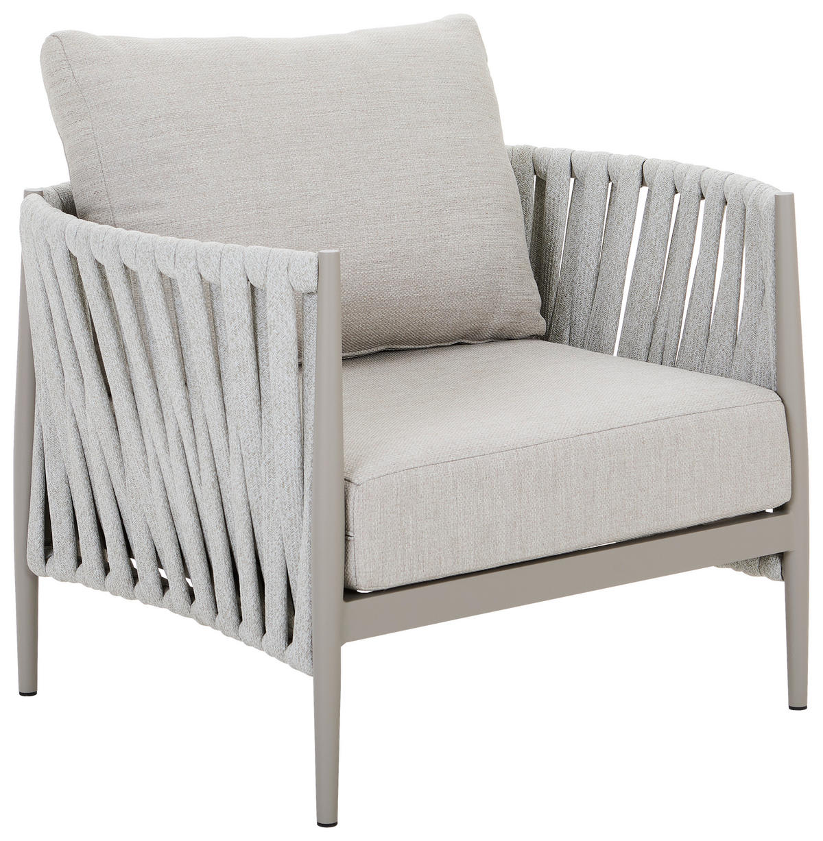 LOUNGESESSEL Hellgrau Aluminium  - Hellgrau, Design, Textil/Metall (91/68/81cm) - Amatio