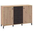 SIDEBOARD  in 138/90/40 cm  - Schwarz/Eiche Artisan, Basics, Holzwerkstoff/Kunststoff (138/90/40cm) - Carryhome