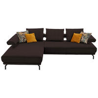 ECKSOFA in Echtleder Dunkelbraun  - Dunkelbraun/Schwarz, Design, Leder/Metall (224/305cm) - Dieter Knoll
